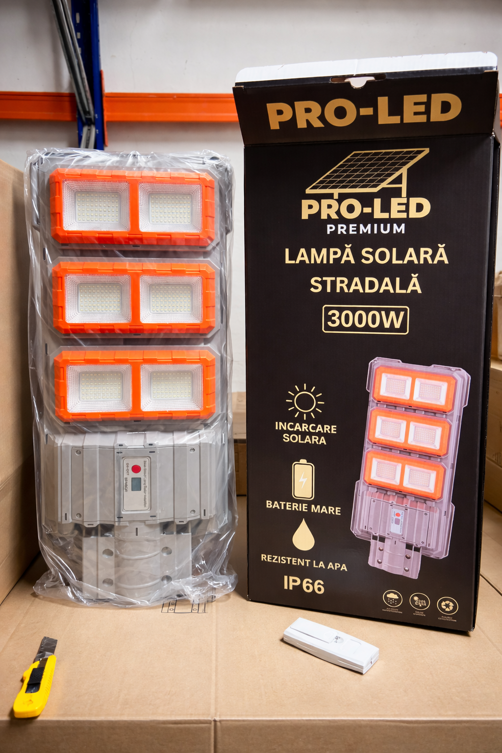 Слънчева уличната лампа PREMIUM LED 3000W – IP66, Супер мощна