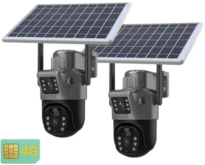 Pachet 2X Camera Supraveghere Dubla Panou Solar